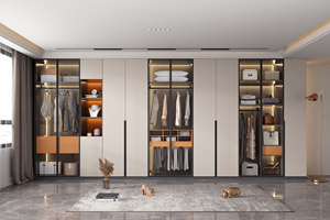 Dressing haut de gamme avec îlot central et unité de rangement à tiroirs, <span class=keywords><strong>armoire</strong></span> de luxe pour chambre à coucher - Product Image 3