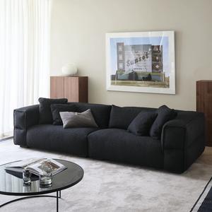 للبيع بالجملة على الطراز الاسكندنافي طقم غرفة معيشة مزدوجة كريمي أبيض وأسود قماش أريكة بمقعدين لغرفة المعيشة - Product Image 1