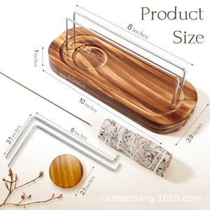 Cross-border wooden aromatherapy holder, <b>home</b> use, moxibustion tea, sage burning stand, multi-functional incense holder, - Product Image 2
