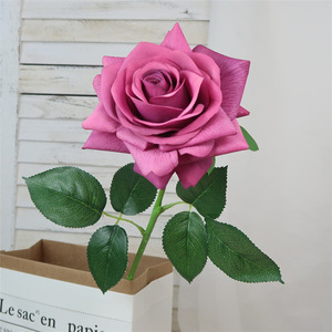 Artificial <strong>Roses</strong> <strong>Flowers</strong> Realistic Blossom <strong>Roses</strong> Real Touch Silk <strong>Rose</strong> <strong>Single</strong> Fake <strong>Flower</strong> Long Stem Bouquets for Home Decor - Product Image 2