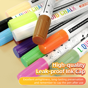 Pennarelli a Gesso Liquido Lavabili con Punte Reversibili <span class=keywords><strong>Neon</strong></span> 6mm, Marcatori Cancellabili a Secco e Umido, 8/12/24 Colori per Lavagna, Finestrini Auto, Vetro - Product Image 6