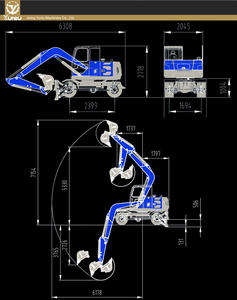 Excavatrice YT-80 avec godet de 0,35 m³ utilisée pour les travaux de terrassement rapides dans l'ingénierie municipale et la construction de terres agricoles, pelle de 8 tonnes - Product Image 2