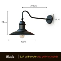 Lampe murale LED industrielle américaine en fer pour extérieur, porche, cour, jardin, panneau publicitaire, parc, éclairage d'escalier