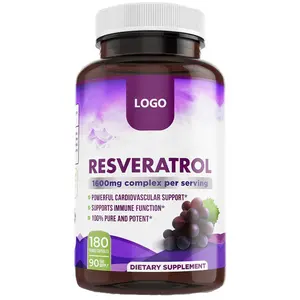 Haccp OEM ODM Resveratrol cápsulas Suplemento antioxidante Trans-Resveratrol com chá verde, extrato de semente de uva e quercetina