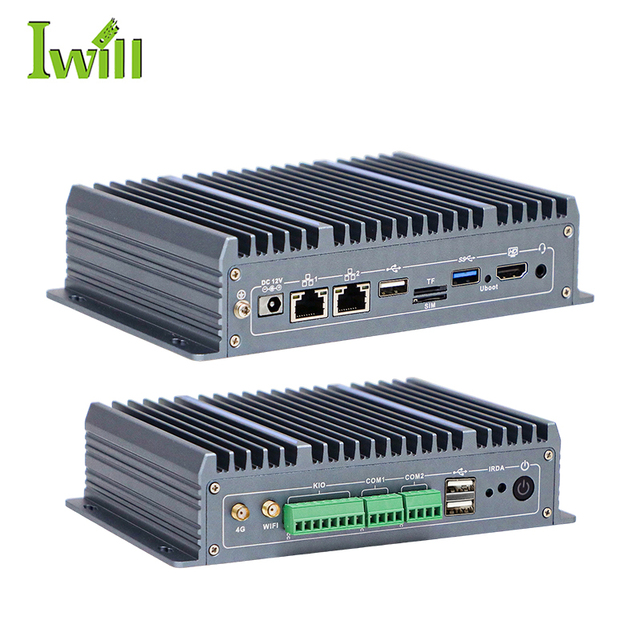 New Arrivals 4Cores RK3588 Fanless Industrial Mini Pc Dual Gigabit Ethernet Ports WiFi6 RS232 RS485 6KIO 6Tops 256G HD LVDS