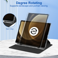 Étui de protection pour tablette Samsung Galaxy Tab A9 Plus X210/X216 11 pouces avec dos rigide transparent et support rotatif