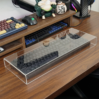 Boîte de rangement pour clavier en acrylique avec logo personnalisé, transparente, anti-poussière, pour clavier mécanique de jeu, prix d'usine OEM, vente chaude