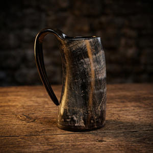 Jarra de Cuerno de Búfalo Pulido Hecha a Mano, Forma Natural, Reutilizable, para Cerveza o Champán, con Logotipo Personalizado Grabado, Impermeable, Estilo Moderno y Antiguo - Product Image 1