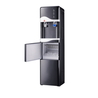Distributeur d'eau portable en plastique à chargement par le haut avec fonction de fabrication de glace, capable de distribuer à la fois de l'eau chaude et de l'eau froide