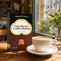 Café instantané Mocha au Ganoderma AMZ Factory Direct, mélange de café amer sans sucre, 168g, 12 sachets, champignon Reishi de qualité supérieure
