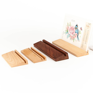 Base de Calendario de Escritorio de Madera Maciza de Haya, Mecanizada por CNC, con Porta Tarjetas, Piezas de Madera CNC - Product Image 2