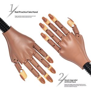 Modèle de main artificielle flexible en plastique pour la pratique de l'art des ongles, pièce d'entraînement pour les ongles, joint de doigt mécanique, support de main - Product Image 2