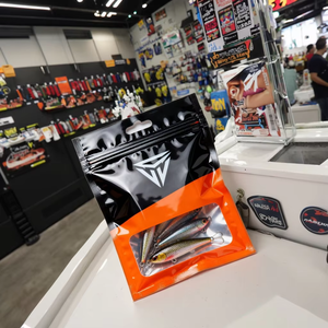 Custom Waterproof Flat Zipper Packaging <b>Bag</b> Fishing Bait Fish Lure 3 Side Seal Resealable Pouch - Product Image 3