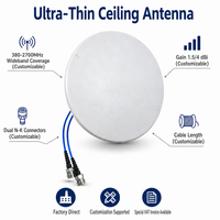 Antenne de plafond ultra-mince avec câble de 25 cm, accessoire de fixation pour trou, large bande omnidirectionnelle 380-2700 MHz, antenne DAS intérieure