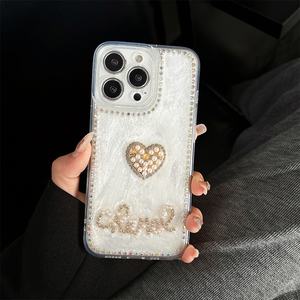 Custodia per <span class=keywords><strong>iPhone</strong></span> 14 15 Plus 16 Pro Max 17 con Strass a Forma di Cuore e Cigno, Custodia in Resina Epossidica Stile Coreano Ins per Donne - Product Image 5