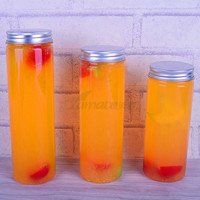 Bouteille rectangulaire transparente en PET pour Bubble Tea, jus, soda, boissons gazeuses, lait, thé, boissons, bouteilles, pots et canettes en plastique