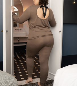 Pigiama da donna OEM pigiama manica lunga <span class=keywords><strong>camicia</strong></span> da <span class=keywords><strong>notte</strong></span> abbottonata Soft Lounge Plus Size Pj set - Product Image 5