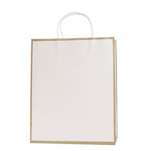 Custom Print logo <b>Biodegradable</b> Bolsas De Papel Clothing Gift Shopping <b>Packaging</b> Disposable Kraft Paper Bag with Handle - Product Image 4