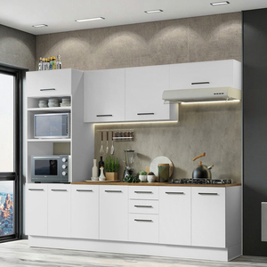 Armoires de cuisine en bois personnalisées, portes en <span class=keywords><strong>verre</strong></span>, charnières, style moderne, ignifuges, écologiques, designs complets de cuisine pour la maison - Product Image 3