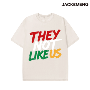 T-shirt Oversize in Cotone Lavato con Stampa 'They Not Like Us', Stile Streetwear Retrò, Maglietta Casual, Magazzino USA, Vendita all'Ingrosso - Product Image 3