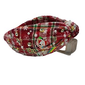 Christmas Lady Headwear Collection Glitter Christmas Rhinestone Diadema con oro <span class=keywords><strong>Santa</strong></span> Charm Beaded Christmas Gift - Product Image 4