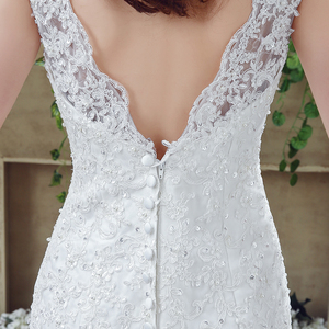Vestidos de Novia Jancember LSMQ62 de Encaje, Estilo Sirena, Cuello Redondo, Sin Mangas, Nueva Colección 2024 - Product Image 6