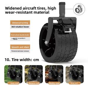 Chariot de <span class=keywords><strong>camping</strong></span> pliable pour extérieur, chariot de transport portable grande capacité pour <span class=keywords><strong>camping</strong></span>, chariot de courses, modèle noir 001, vente en gros - Product Image 3