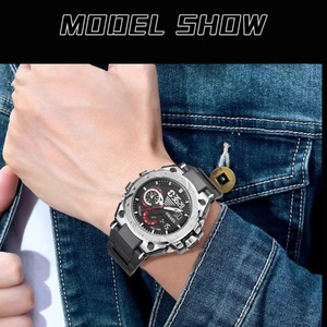 Reloj Digital Analógico LED de Doble Hora SMAEL 8060, Resistente al Agua, Reloj Masculino, Fábrica de Relojes de Pulsera al por Mayor - Product Image 4