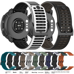 Correa de Silicona para Reloj <span class=keywords><strong>Suunto</strong></span> Nautic S <span class=keywords><strong>Vertical</strong></span> 2/RACE 2 S/Run Smartwatch, Correa Deportiva de Repuesto con Rayas Horizontales de Doble Color - Product Image 2
