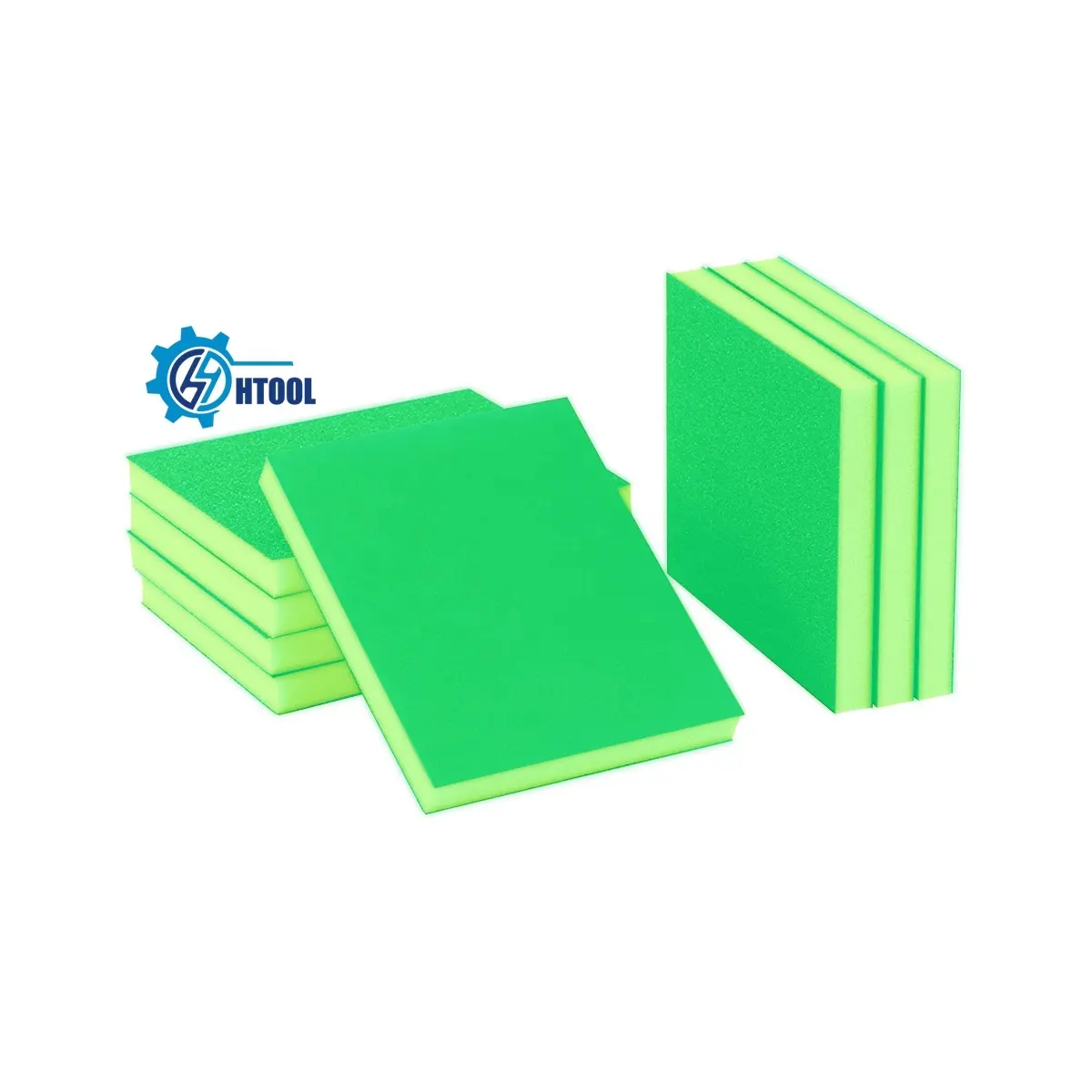 120*100*10mm Flexible Foam Aluminum Oxide Green Sanding Sponge Blocks Pad for Automotive Metal