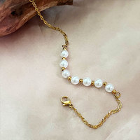 Bracelet esthétique en perles, acier titane, bijoux polyvalents pour femmes, mode de niche, vente en gros