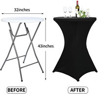 Tables de bar hautes rondes en plastique HDPE pour l'extérieur, 80 cm, pliables, tables de cocktail rondes pour les fêtes