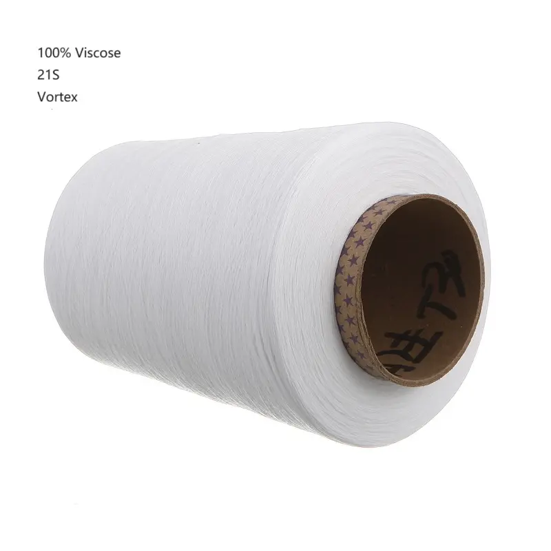 Hilo blanco crudo de viscosa Ne 21S Vortex 100% para tejer y tejer