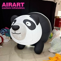 Adorable ballon gonflable en forme de panda, animal gras et mignon, pour une décoration amusante en intérieur.