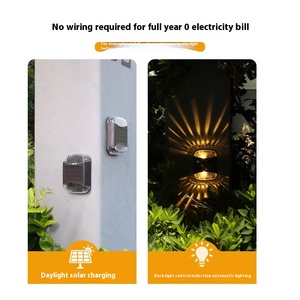 Giardino esterno 4LED lampada da parete <span class=keywords><strong>solare</strong></span> IP67 di piccole dimensioni impermeabile luce notturna decorativa alimentata da <span class=keywords><strong>pannello</strong></span> <span class=keywords><strong>solare</strong></span> - Product Image 4