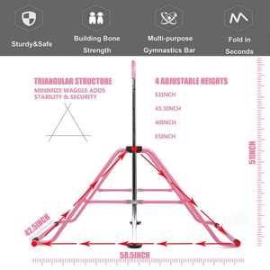 Équipement <span class=keywords><strong>de</strong></span> <span class=keywords><strong>gymnastique</strong></span> pliable, réglable et facile à assembler pour enfants, adapté à l'entraînement en intérieur et en extérieur, barre <span class=keywords><strong>de</strong></span> <span class=keywords><strong>gymnastique</strong></span> - Product Image 3