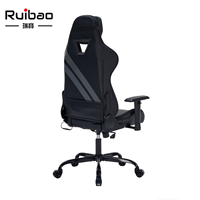 Chaise de jeu LED RGB réglable avec hauteur réglable, inclinable, ergonomique, style course, vérin à gaz 4 positions, support lombaire et appui-tête