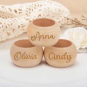 Anillos de Madera, Tarjetas de Lugar con Nombre Personalizado, Anillos para Servilletas para Recepción de Boda, Decoración Rústica para Mesa - Product Image 2