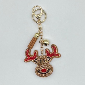 New Durable Fashion Carabiner Christmas Rhinestone Bag Pendant Tassel Decoration Best-selling Hanging Ornament Keychain - Product Image 6