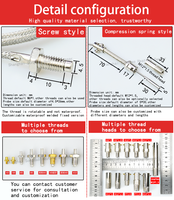 Capteur de température à thermocouple à ressort de compression de type K J E, avec vis PT100 M12 * 1.5 M6 M8, OEM ODM IP43 en fibre de verre