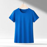 Kaos Wanita Berkualitas Tinggi dari Pabrik Cina, 100% Katun Pima, Polos Kasual, Leher Bulat, Lengan Pendek, Bahan Jersey Bernapas