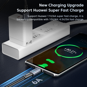 جديد الاتجاه Toocki 66 W 6A USB إلى <span class=keywords><strong>C</strong></span> نوع كابل سريعة كبل شحن 66 واط USB <span class=keywords><strong>C</strong></span> نوع <span class=keywords><strong>C</strong></span> سريع شحن كابل بيانات - Product Image 3