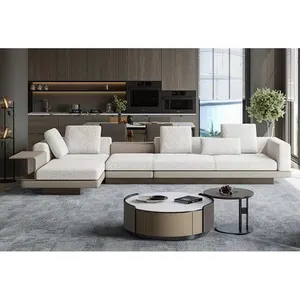 Moderne Relax Italiaanse Hoekbanken Moderne Luxe Elegante Fluwelen Stof Modulaire Sectionele Bank Woonkamer Sofa Sets