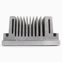 Dissipateur thermique en aluminium moulé sous vide pour amplificateur de puissance, avec plaque de base épaisse et ailettes de refroidissement profondes, finition naturelle pour équipement audio