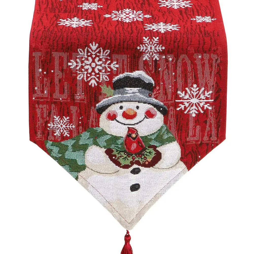 Hot Sales Custom Design Weihnachten Jacquard gewebte Baumwolle Tisch läufer