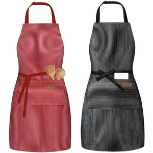 Delantales de Cocina de 2 Piezas, Impermeables, de Poliéster, con Correa Ajustable para el Cuello, Bolsillos Dobles, Lavables a Máquina, Fáciles de Limpiar - Product Image 1