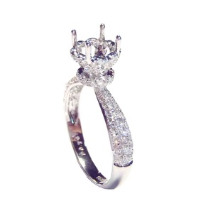 HongKong – Monture semi-encadrée classique en or blanc massif 18 carats avec diamant naturel solitaire de 0,74 carat, sertie à griffes, de qualité supérieure pour mariage - Product Image 2