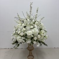 Vente en gros de boules de fleurs artificielles en soie réaliste, roses pivoines roses de 85 cm, centre de table pour mariage