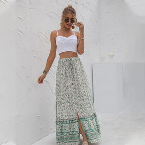 2023 printemps été taille haute imprimé longues jupes fourchettes modeste pour femmes jupes bohème décontractées élégantes - Product Image 6
