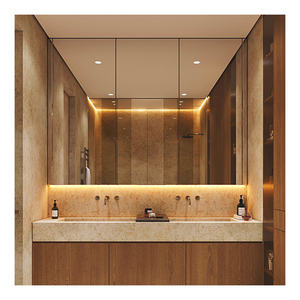 Meuble-lavabo double vasque sur mesure pour rénovation <span class=keywords><strong>de</strong></span> suite parentale avec plan <span class=keywords><strong>de</strong></span> travail en quartz et rangement spacieux - Product Image 4